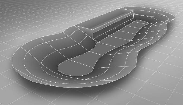 3D-Modell des Sohlverlaufs eines Absetzbeckens